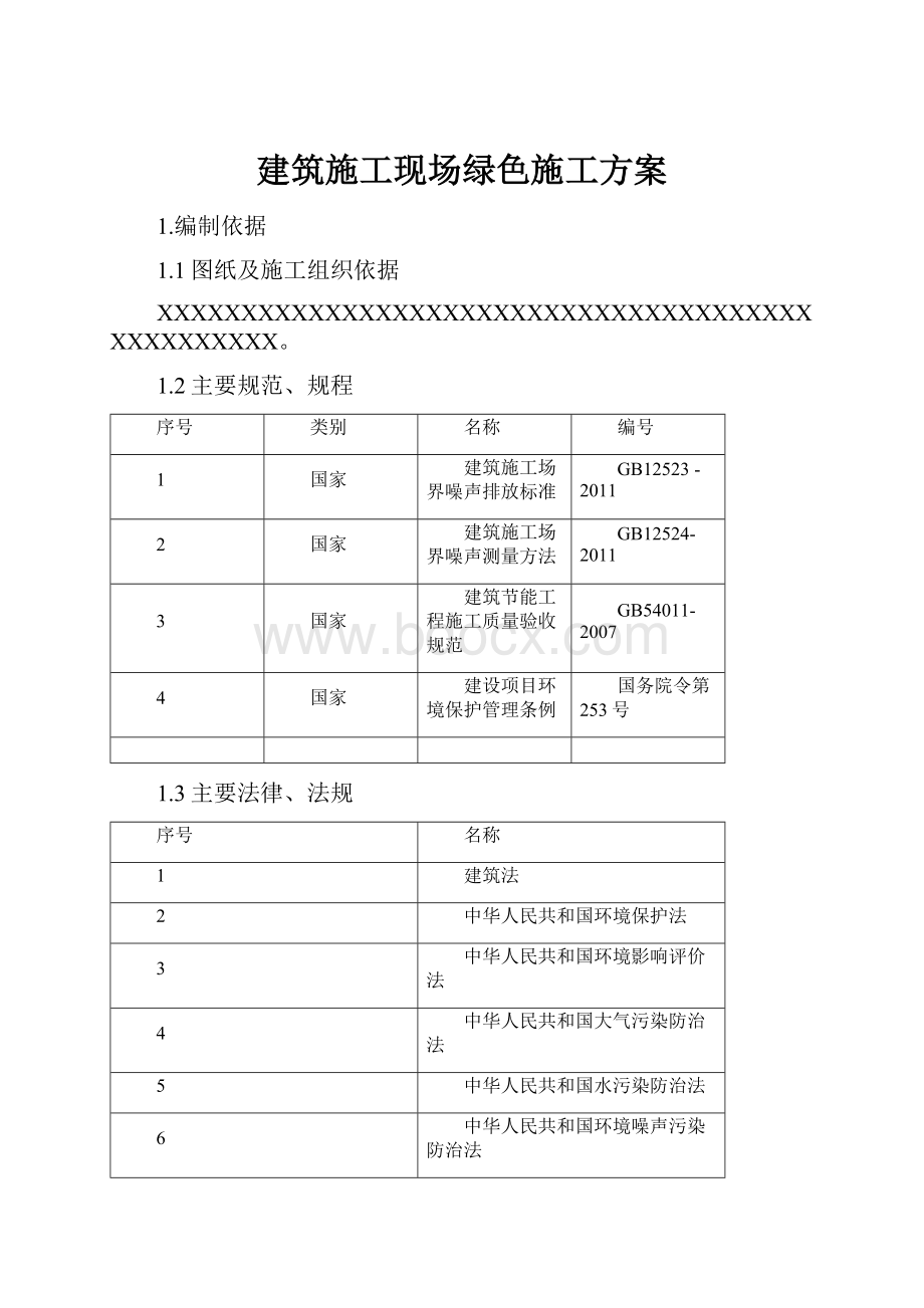 建筑施工现场绿色施工方案.docx