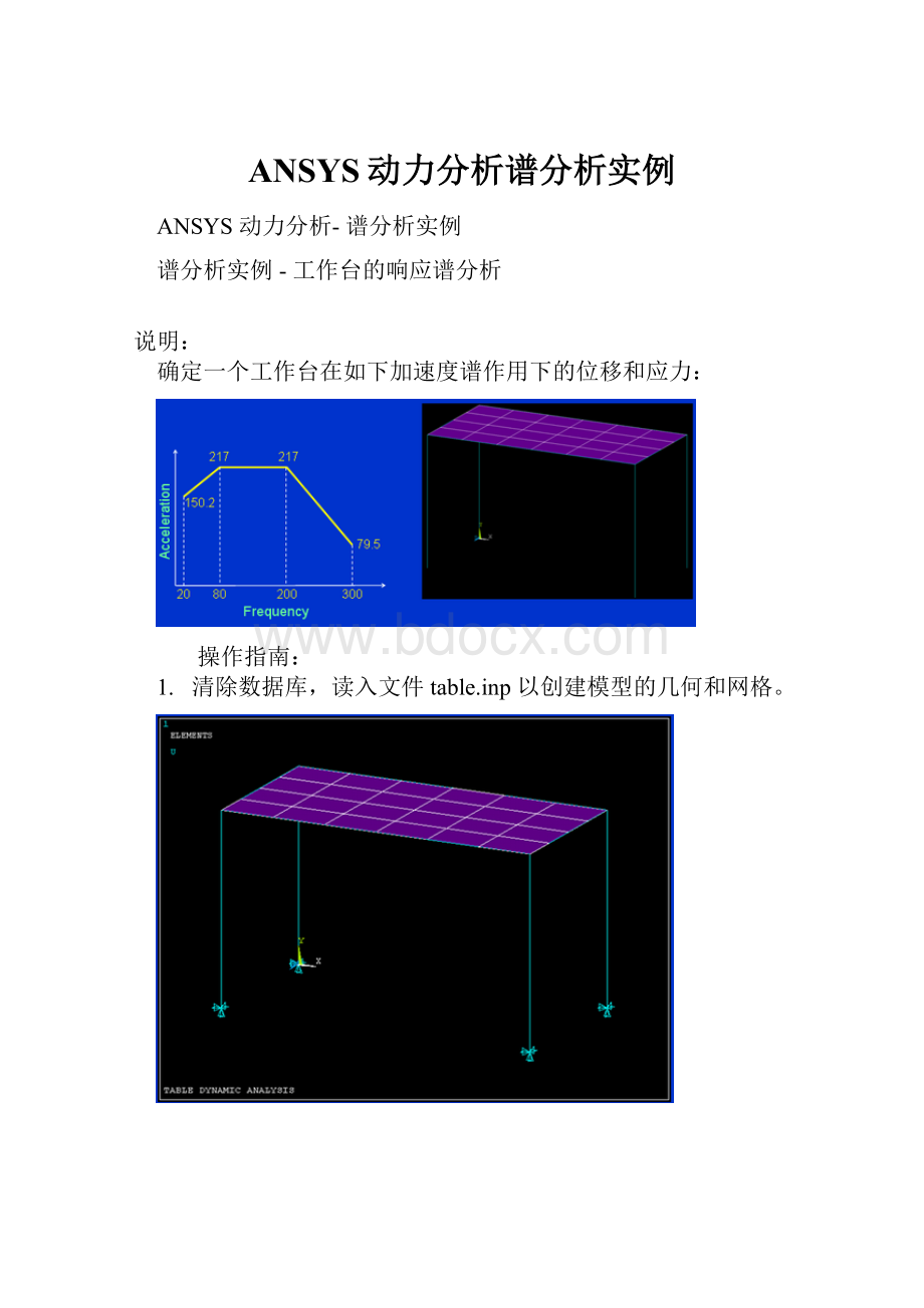 ANSYS动力分析谱分析实例.docx_第1页