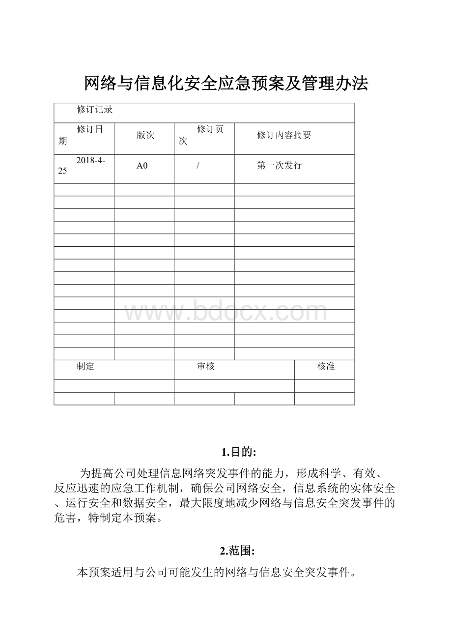 网络与信息化安全应急预案及管理办法.docx_第1页