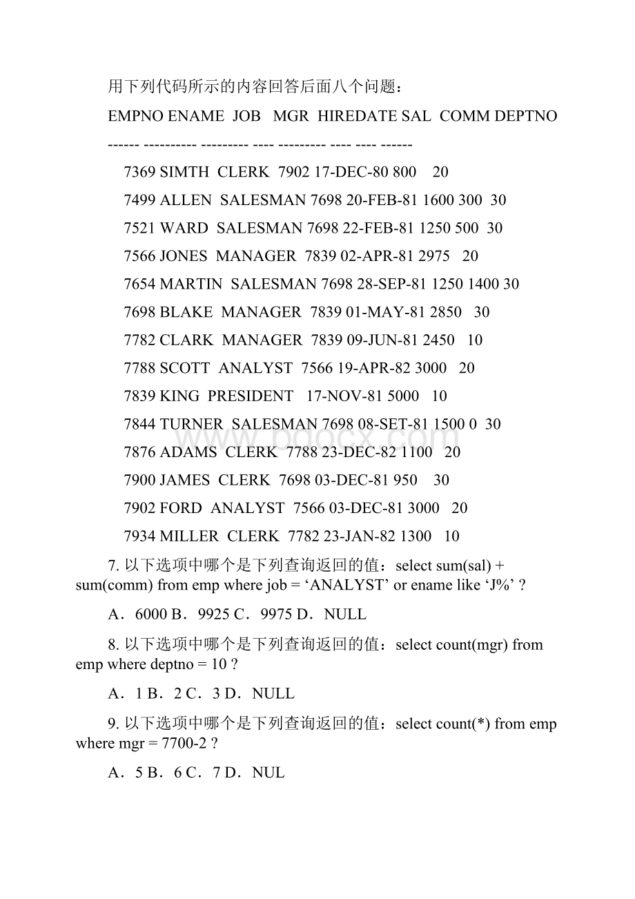 Oracle PLSQL考试题.docx_第3页