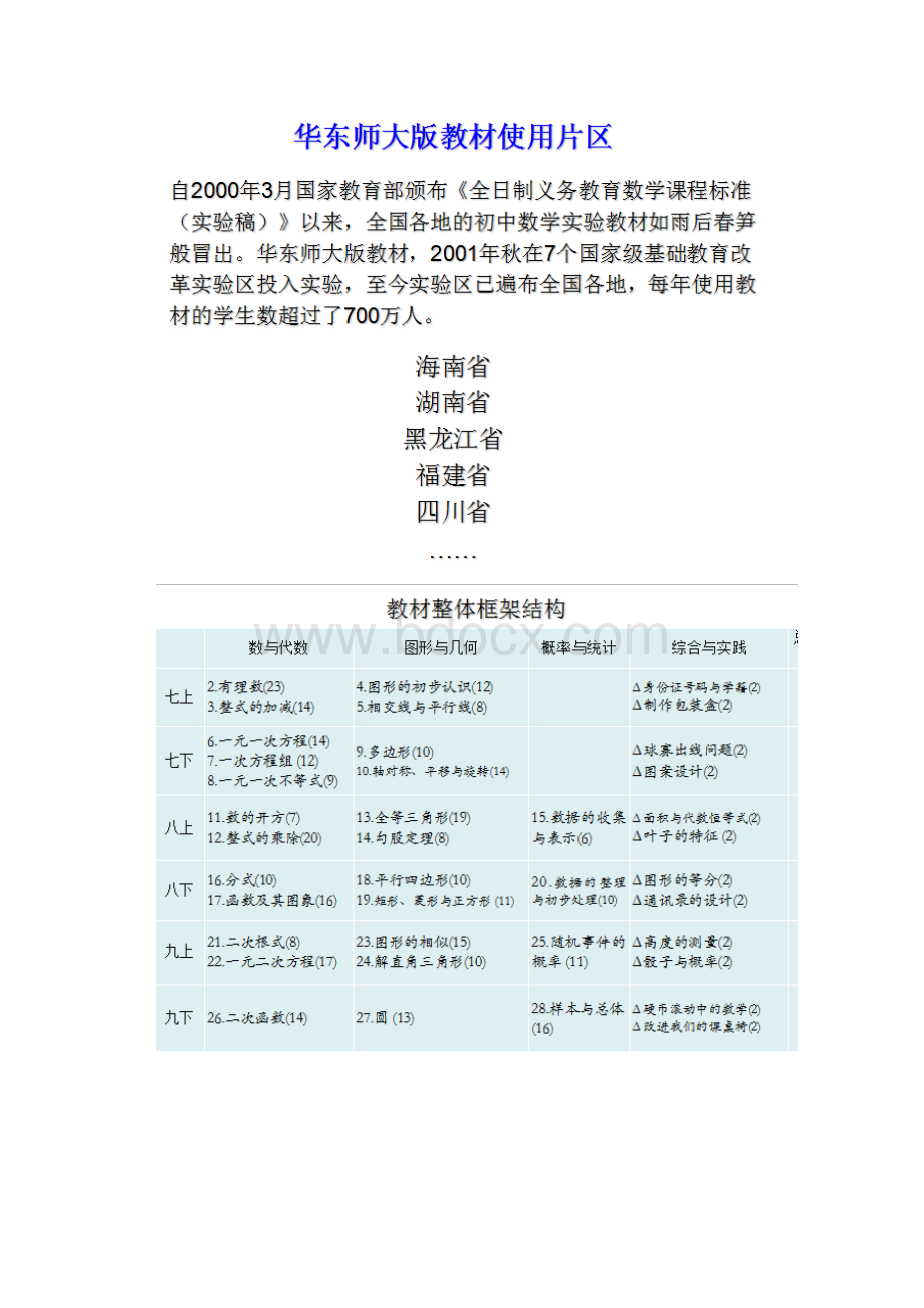 华东师大版初中数学新教材解读汇报.docx_第2页