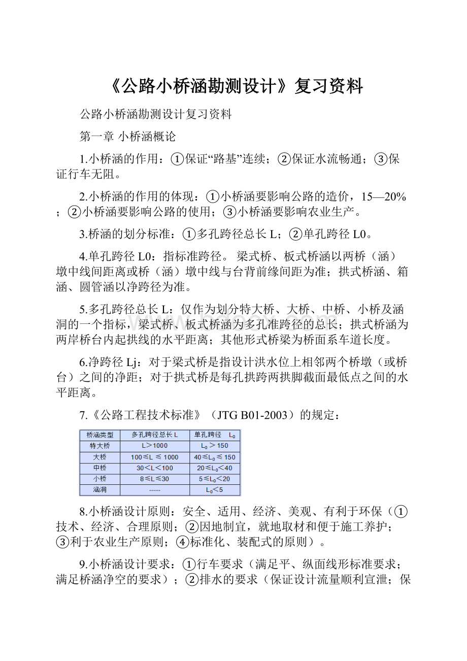 《公路小桥涵勘测设计》复习资料.docx