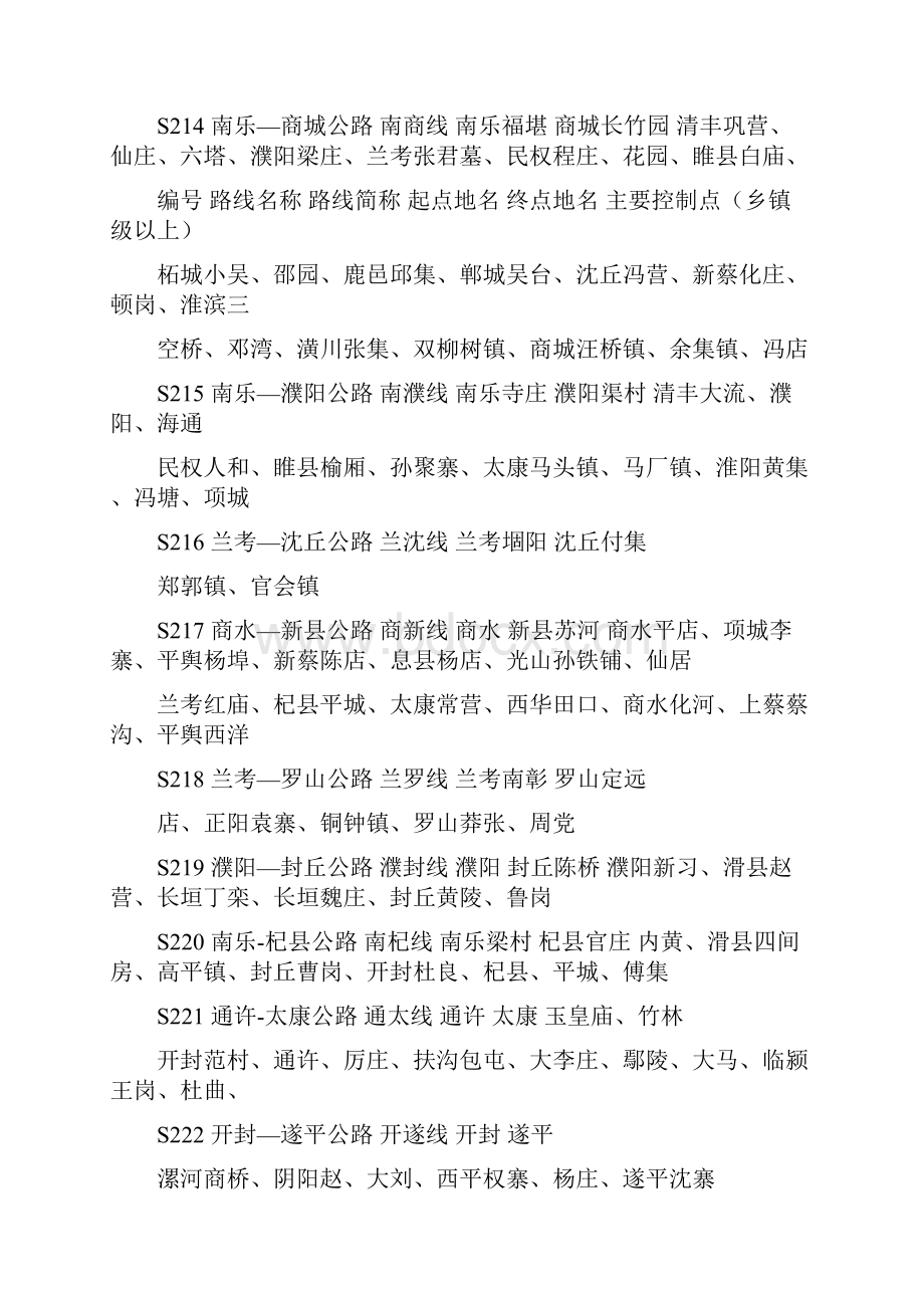 河南省普通省道网规划调整方案表.docx_第3页