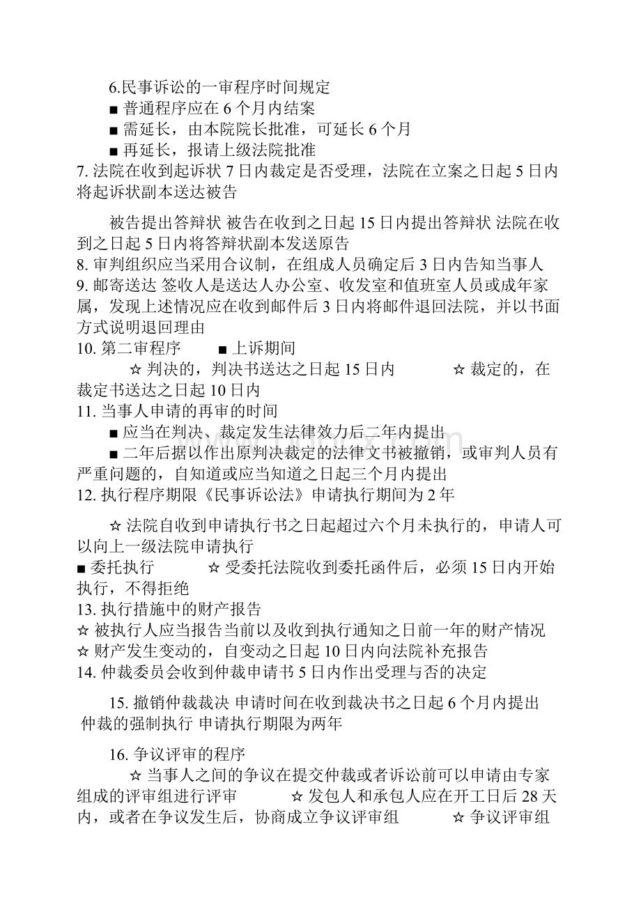 精编法律法规法规中有关时间和数字的总结.docx_第2页