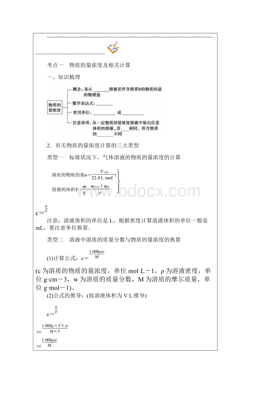 物质的量浓度及溶液的配制 复习讲义.docx_第2页