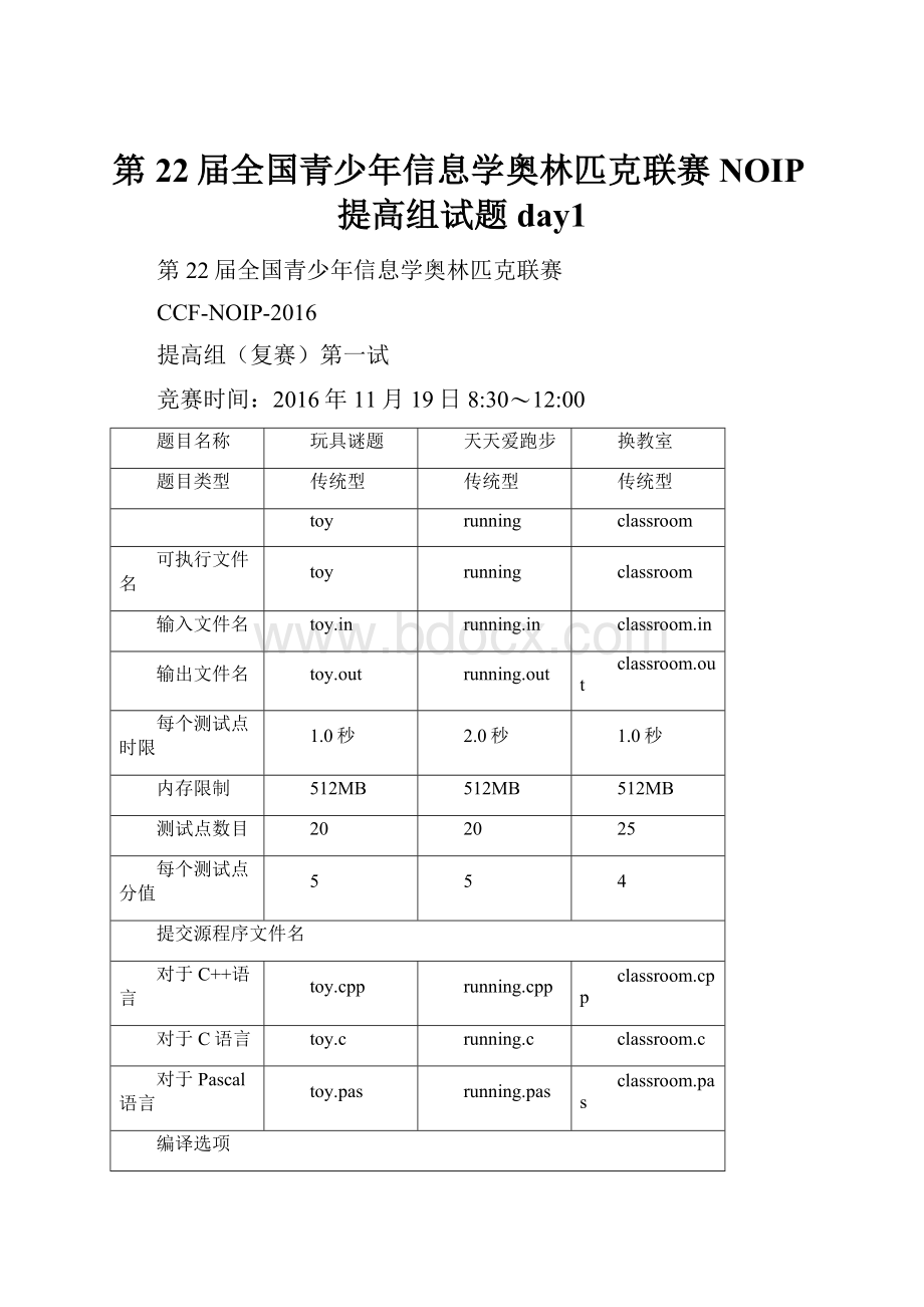 第22届全国青少年信息学奥林匹克联赛NOIP提高组试题day1.docx