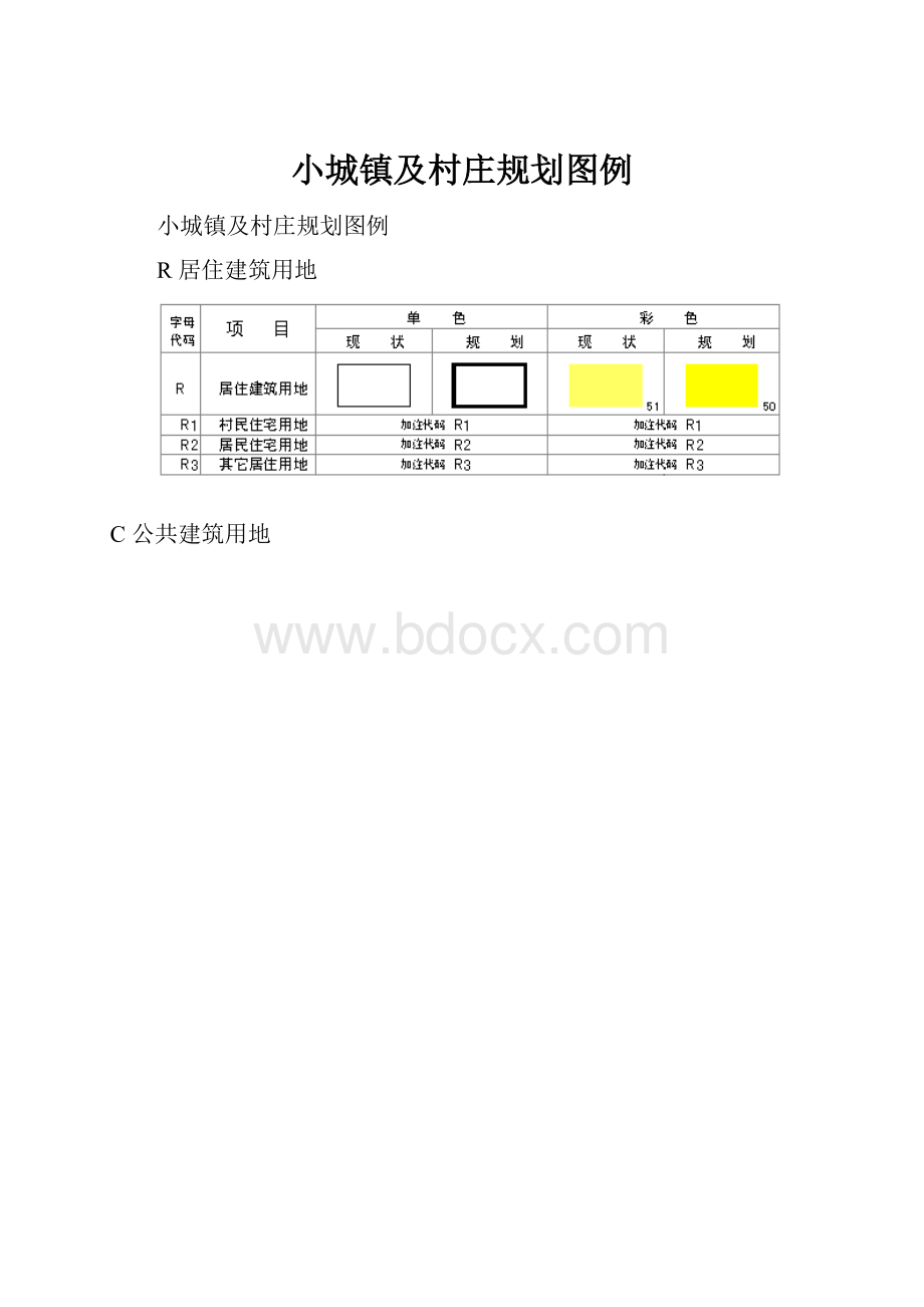 小城镇及村庄规划图例.docx_第1页