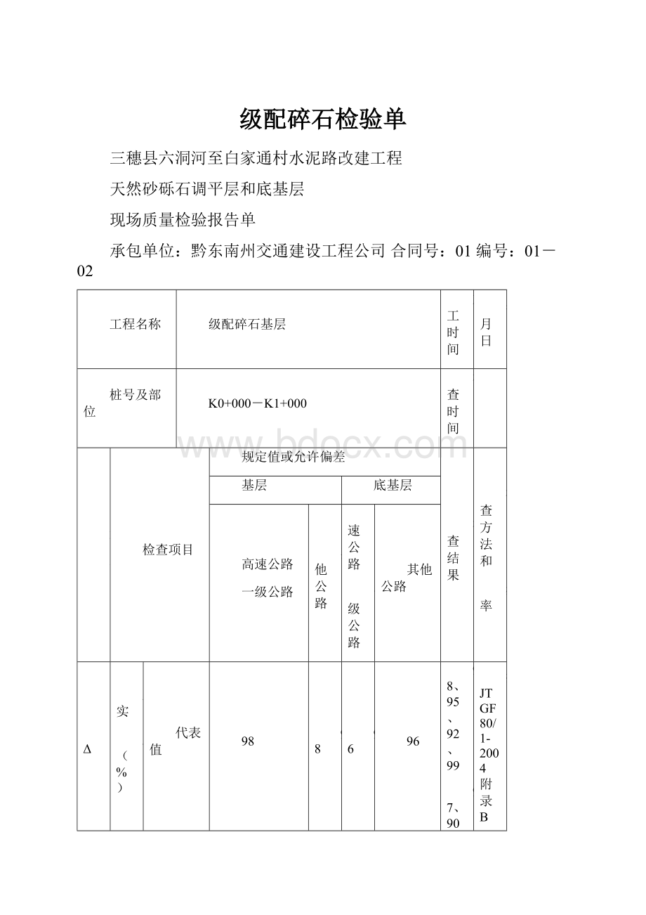 级配碎石检验单.docx