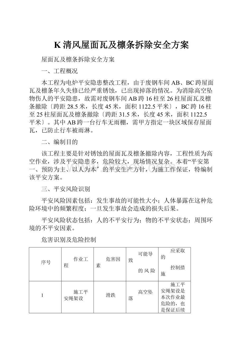 K清风屋面瓦及檩条拆除安全方案.docx_第1页