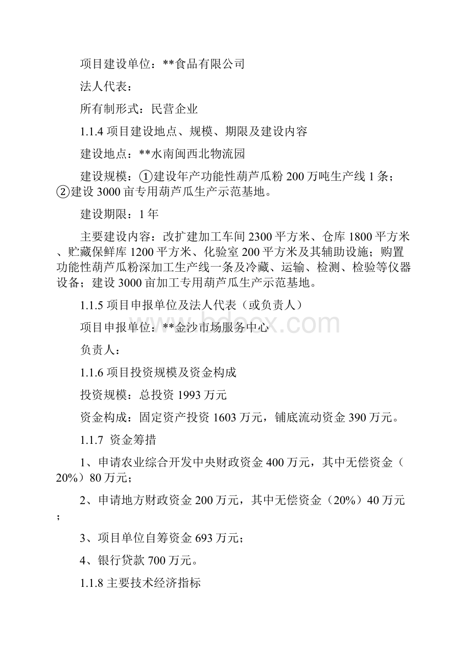 功能性葫芦瓜粉加工项目可行性研究报告.docx_第2页