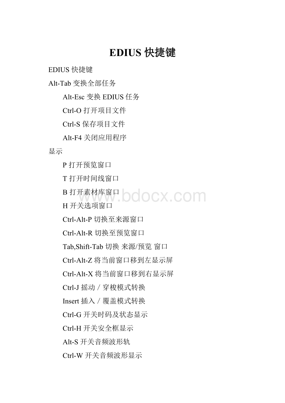 EDIUS 快捷键.docx_第1页