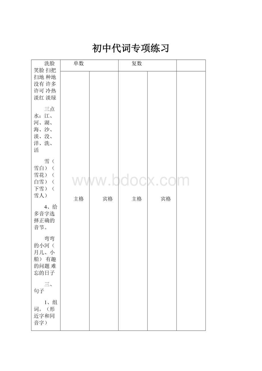 初中代词专项练习.docx_第1页