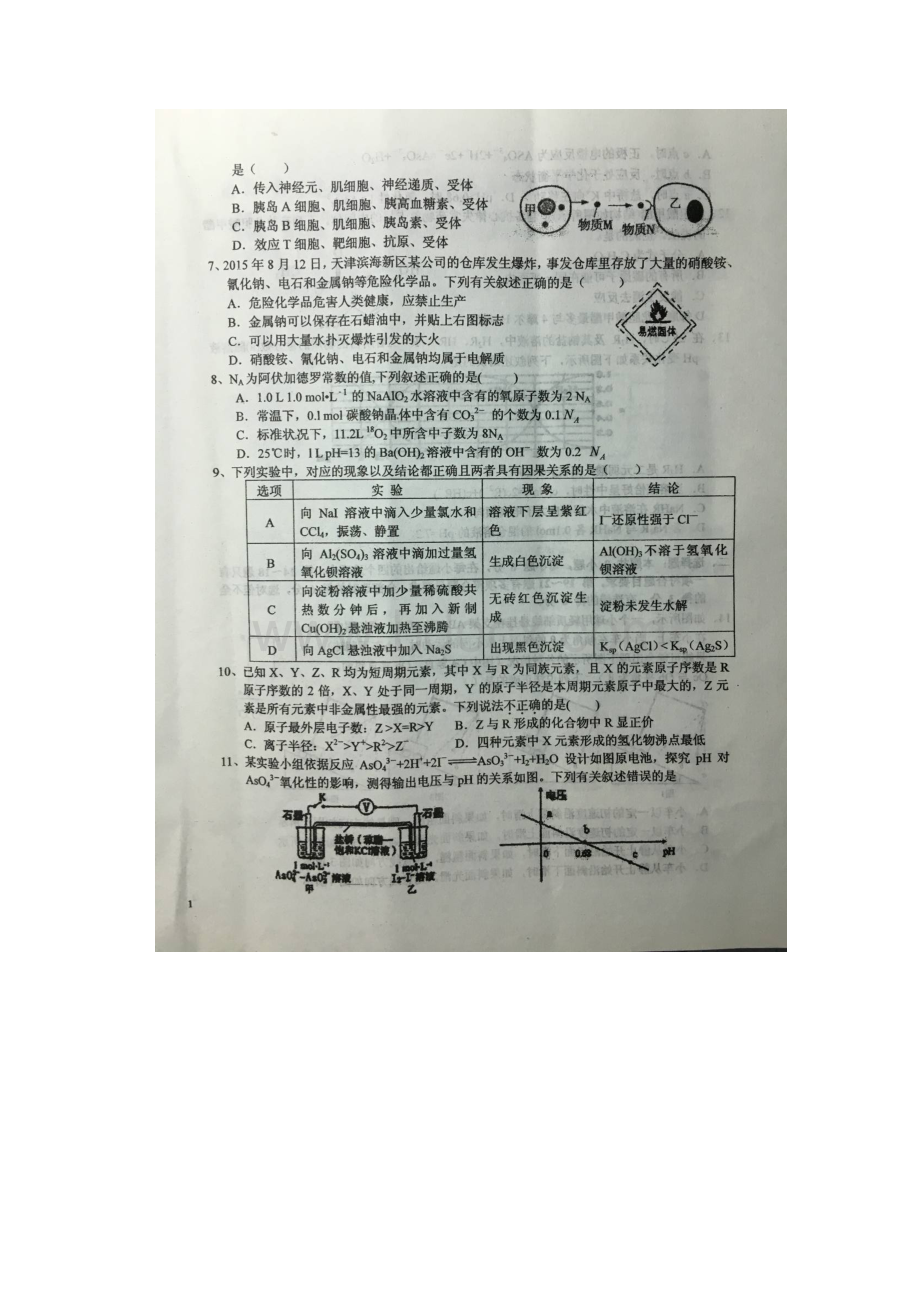 届安徽省六安市第一中学高三第九次月考理综试题图片版.docx_第2页