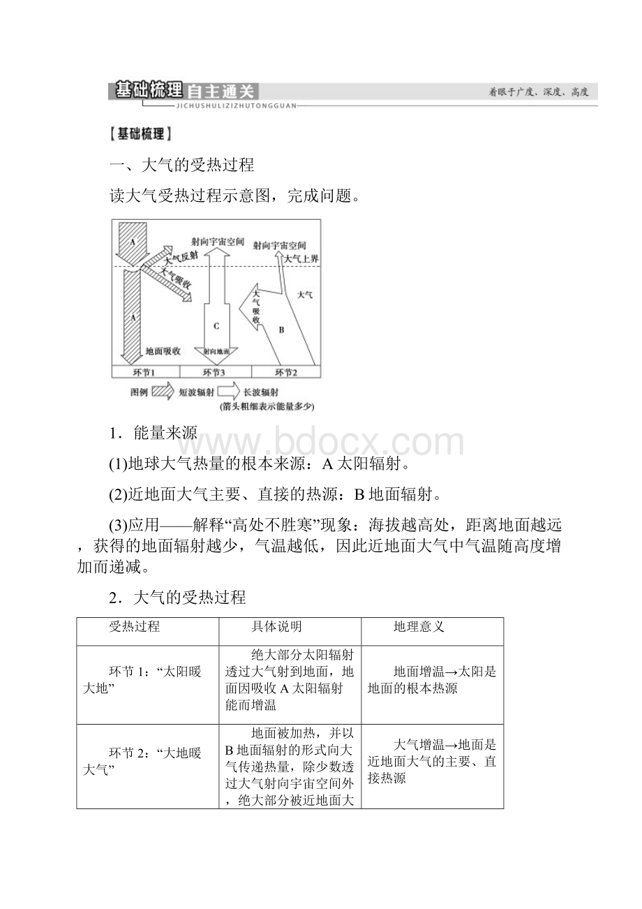 版新高考地理一轮复习第1部分第2章地球上的大气 教学案新人教版.docx_第2页