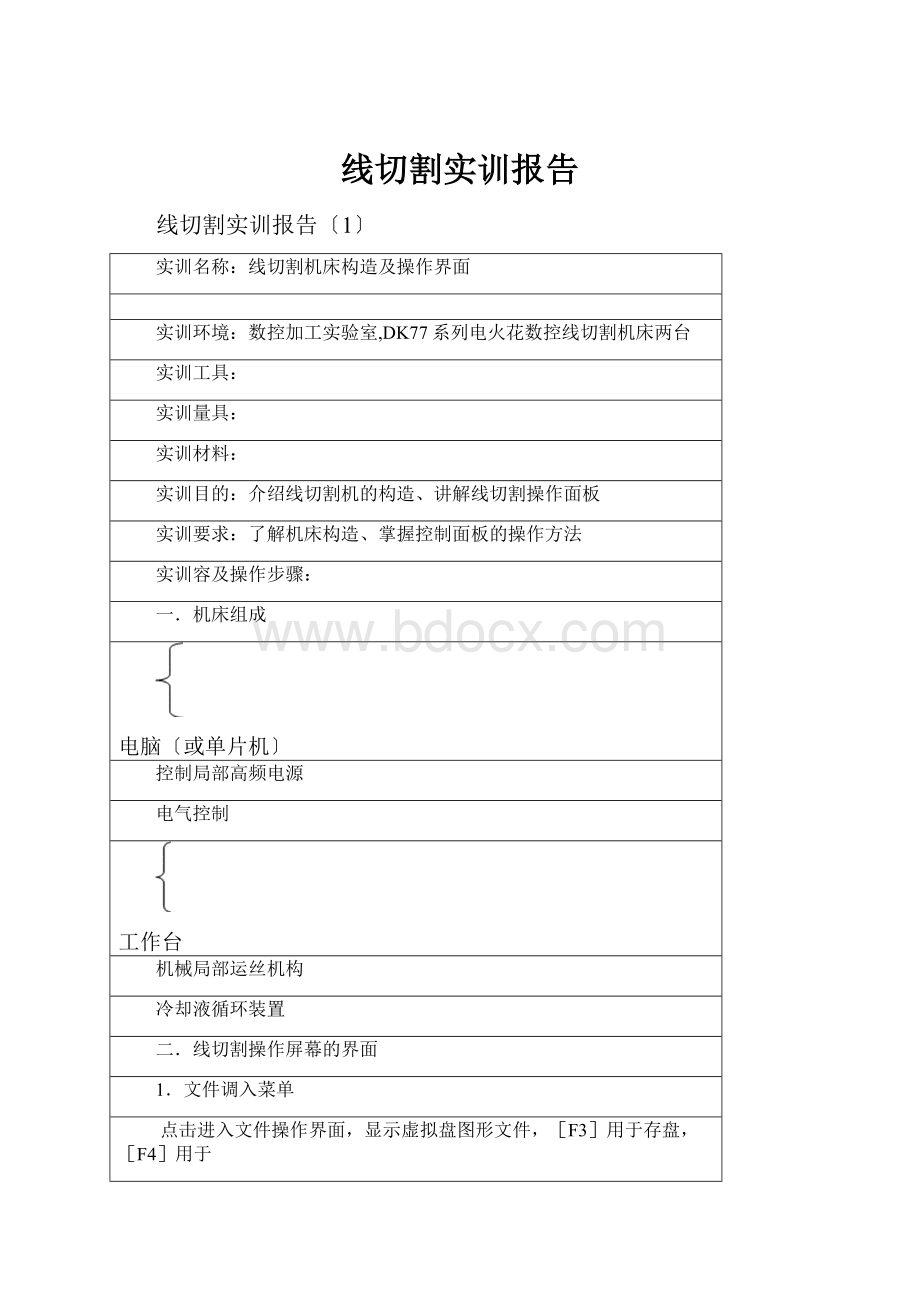 线切割实训报告.docx_第1页