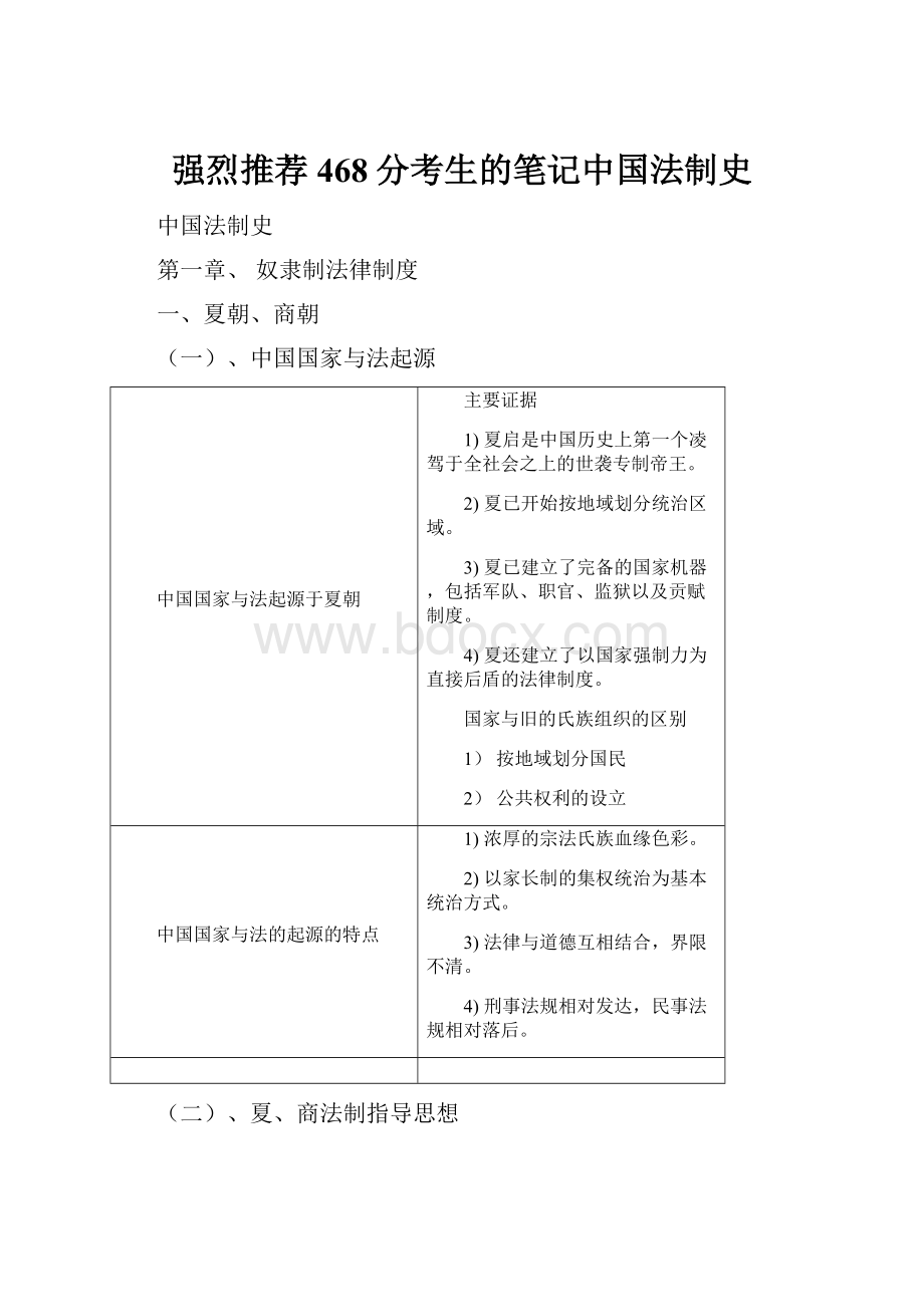 强烈推荐468分考生的笔记中国法制史.docx_第1页