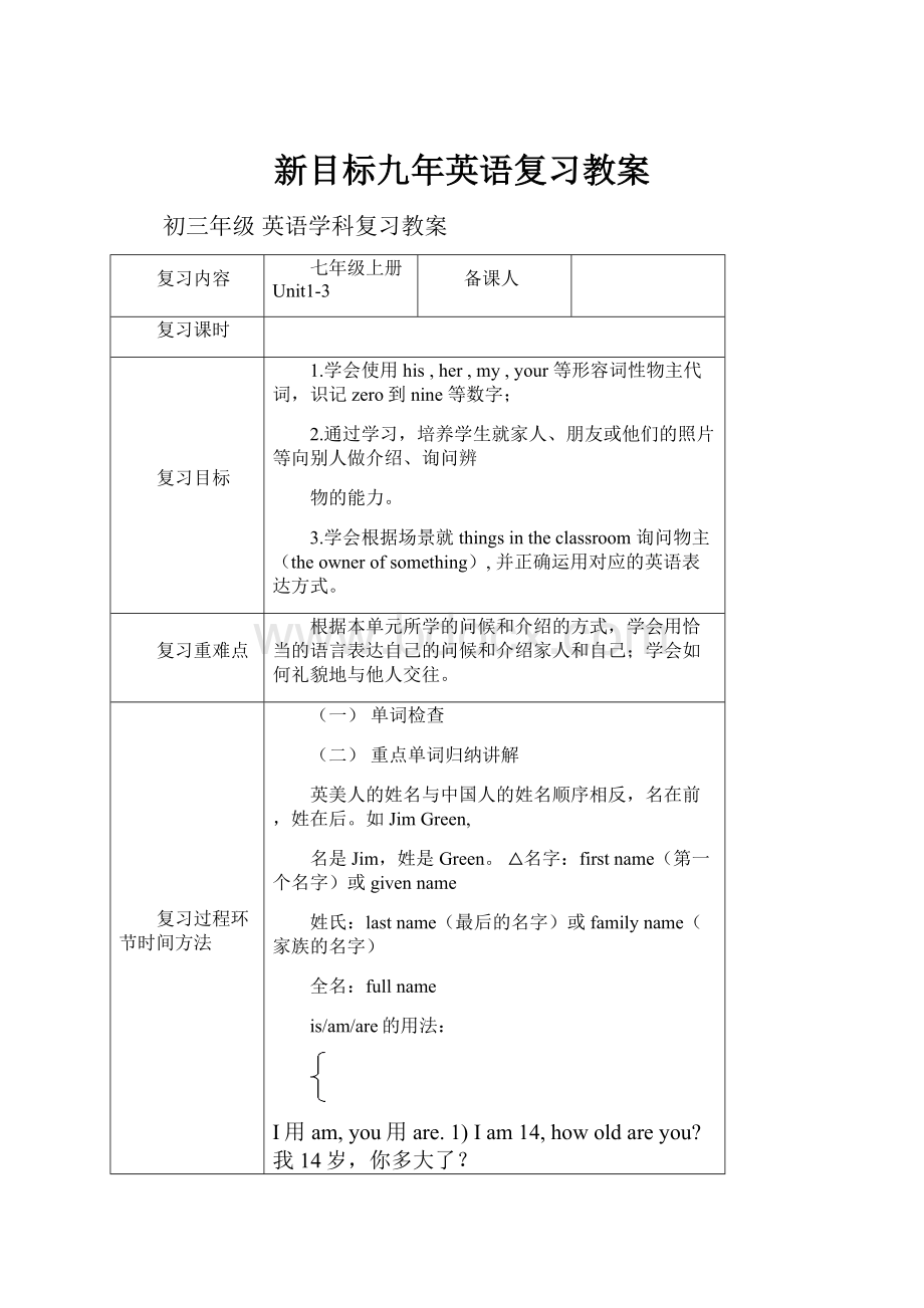 新目标九年英语复习教案.docx