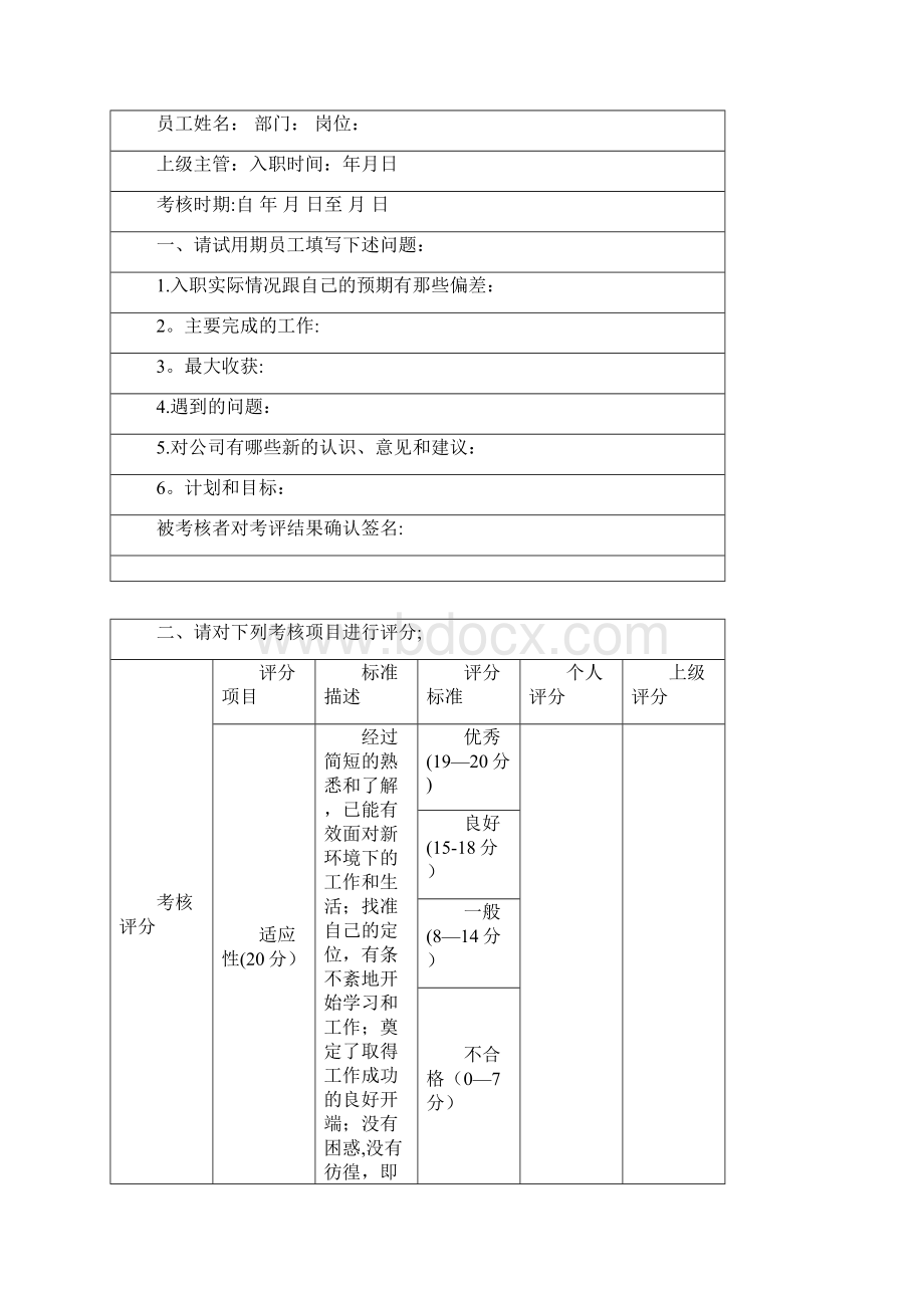 员工试用期评估表范本全集文档.docx_第3页