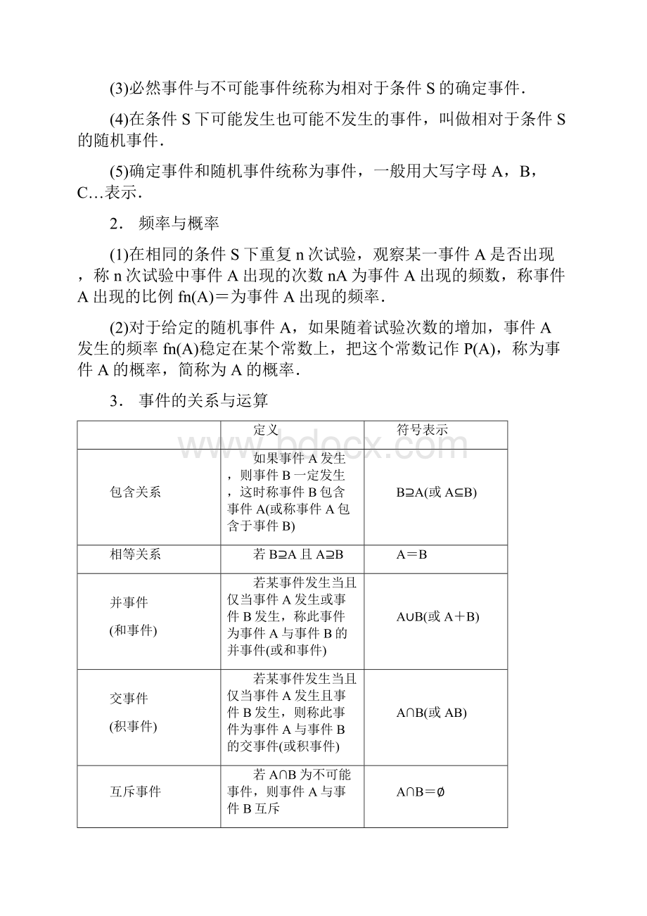 步步高届高三数学大一轮复习 121随机事件的概率教案 理 新人教A版.docx_第2页