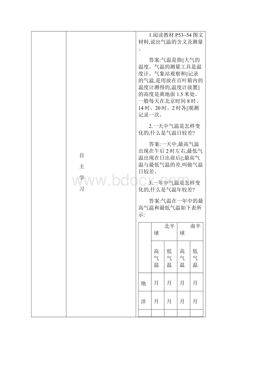 人教版七年级上册地理 第三章 天气与气候 第二节 气温的变化与分布 教案.docx_第2页