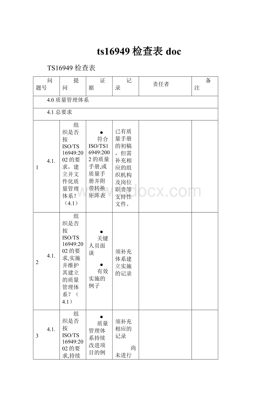 ts16949检查表doc.docx