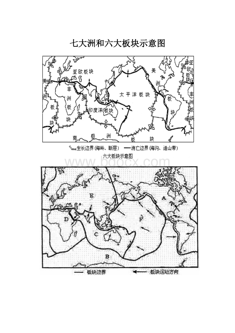 七大洲和六大板块示意图.docx