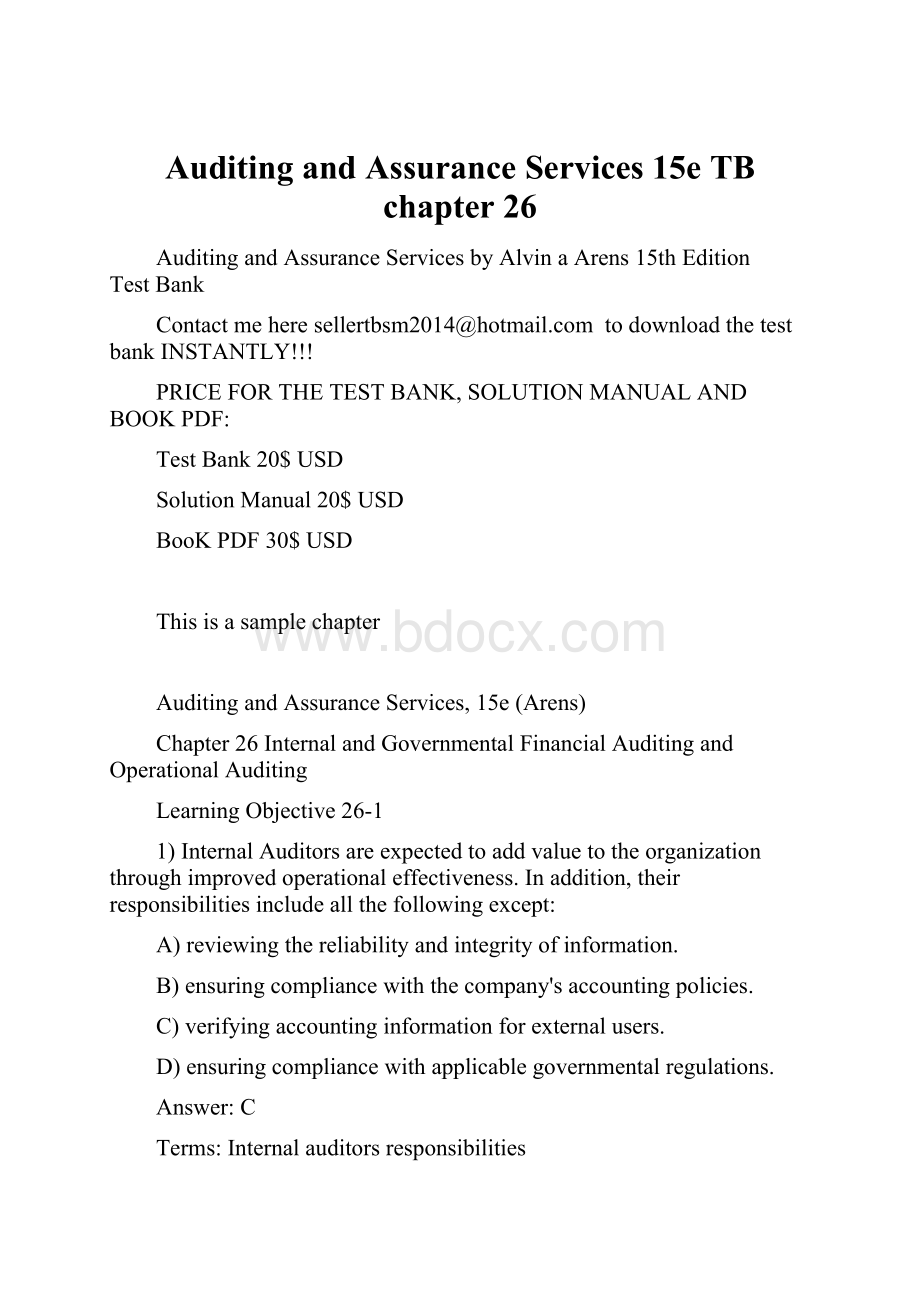 Auditing and Assurance Services 15e TB chapter 26.docx