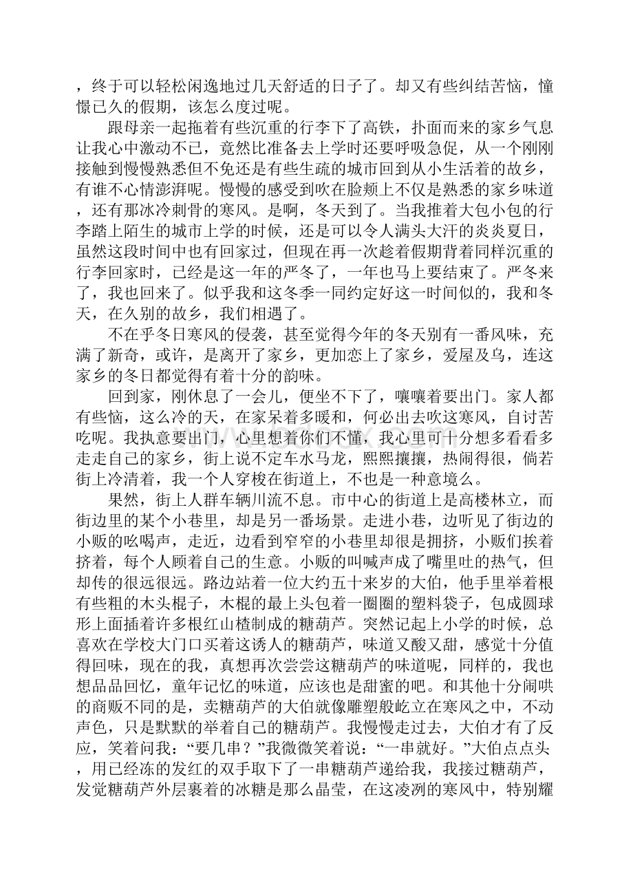 20XX关于雪的作文我和冬天有个约会.docx_第3页