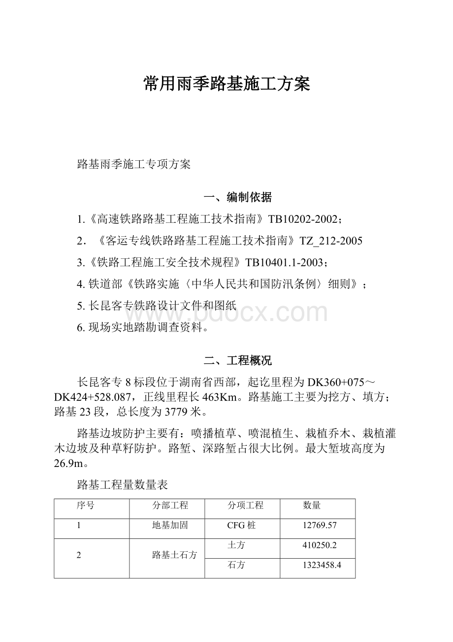 常用雨季路基施工方案.docx_第1页