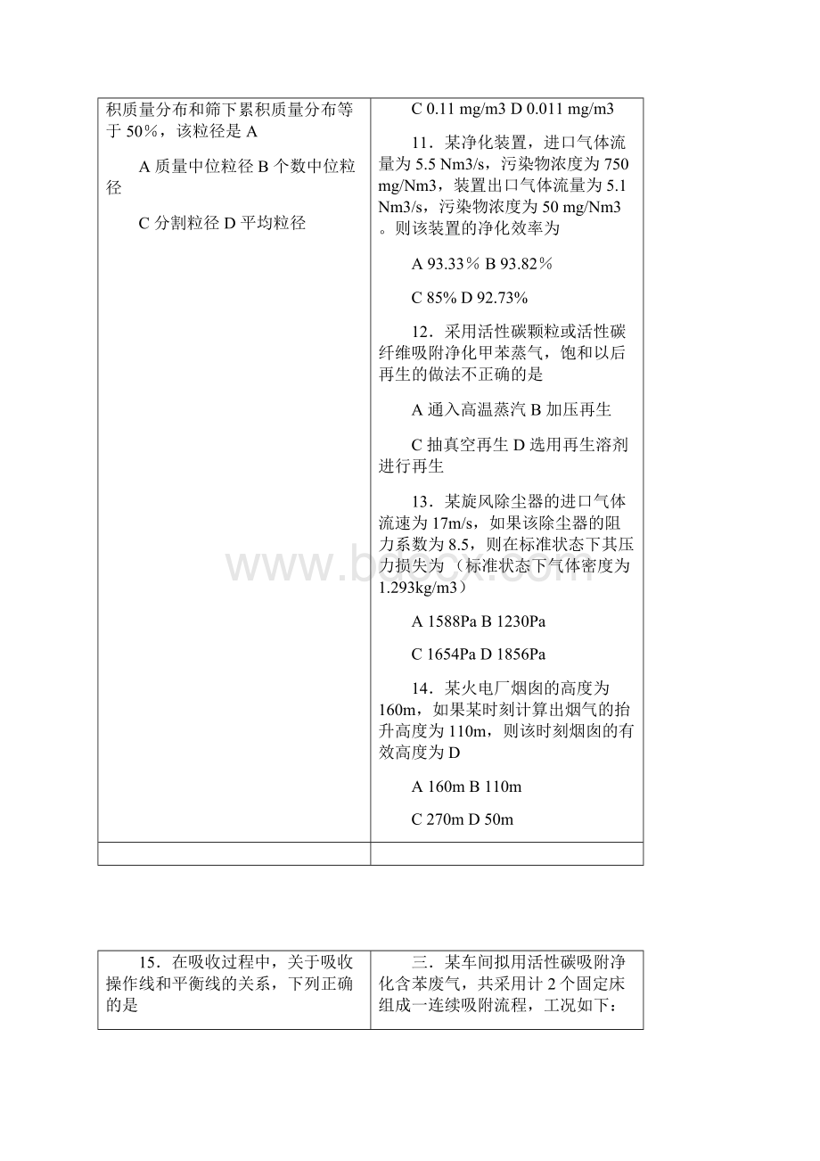 最新整理大气污染控制工程试题及答案套复习过程.docx_第2页