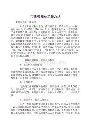 市政管理处工作总结.docx