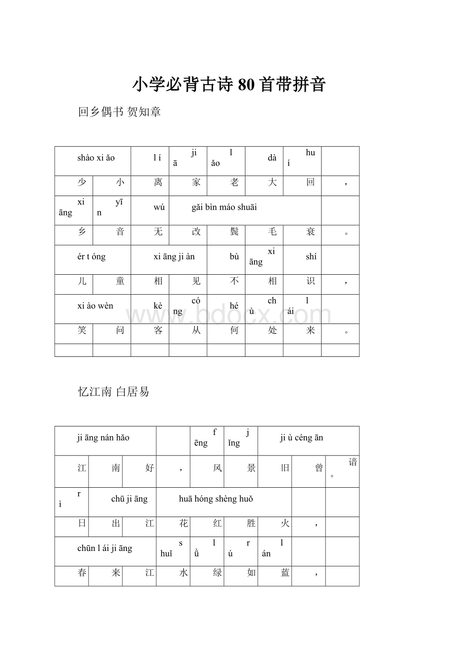 小学必背古诗80首带拼音.docx_第1页