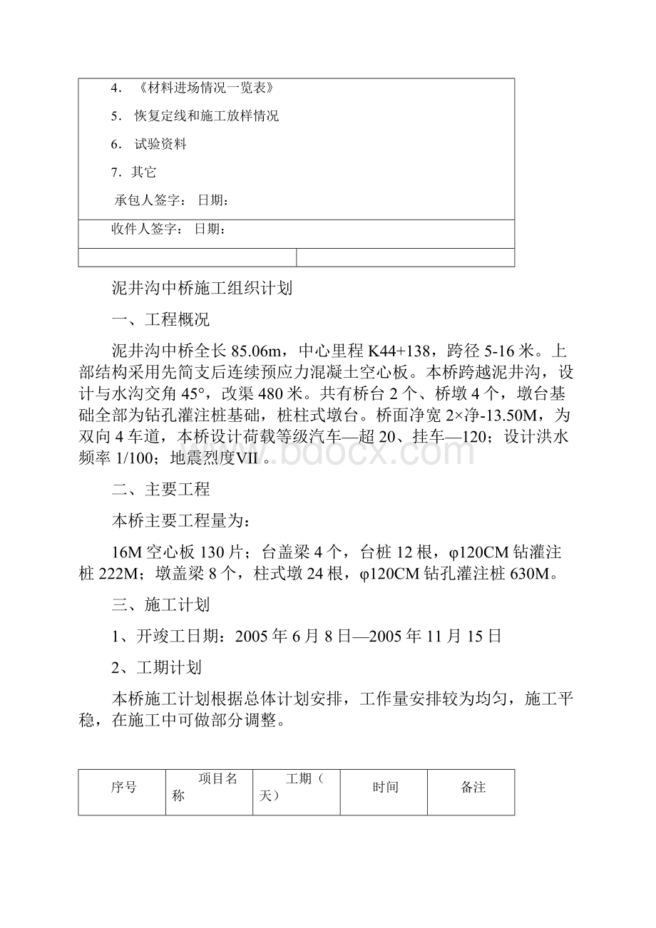 K44+138泥井沟中桥施工组织设计.docx_第2页