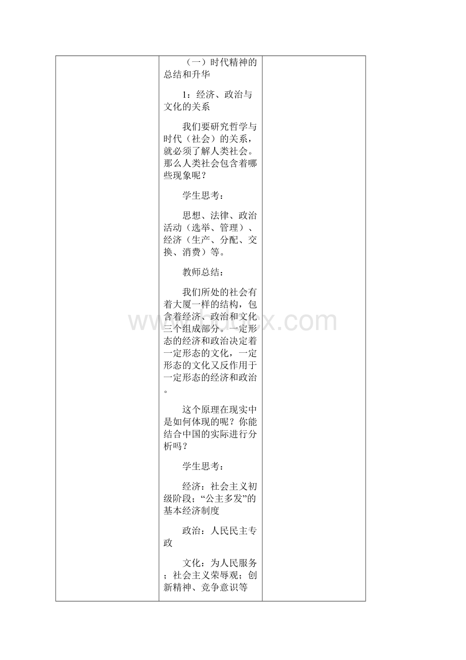 高中政治教案必修四+第三课+第一框+真正的哲学都是自己时代的精神上的精华.docx_第3页