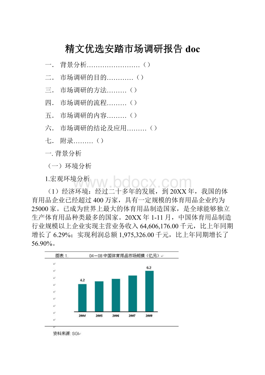 精文优选安踏市场调研报告doc.docx