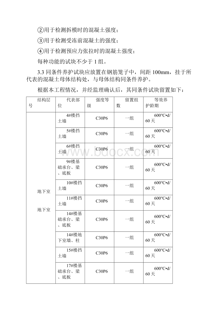 项目工程同条件试块留置方案.docx_第3页