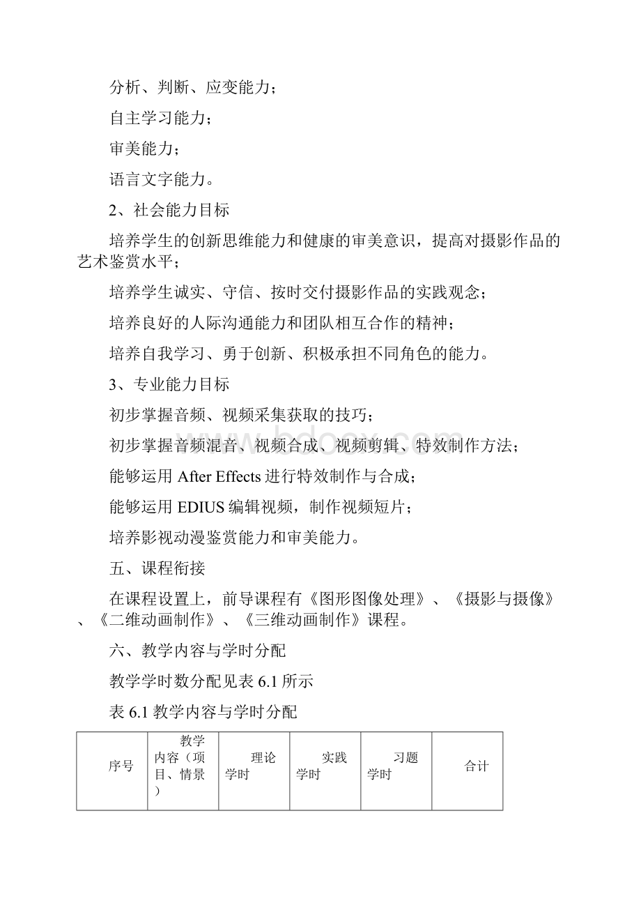 102112《影视编辑与特效》课程标准已审核.docx_第2页