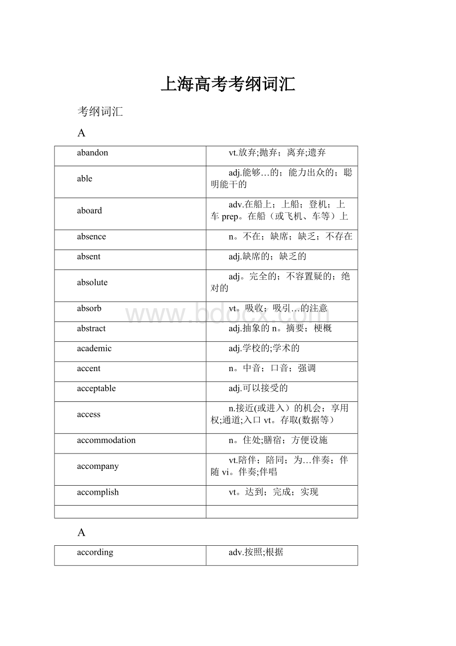 上海高考考纲词汇.docx_第1页