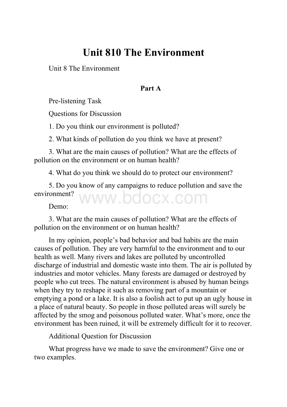 Unit 810 The Environment.docx