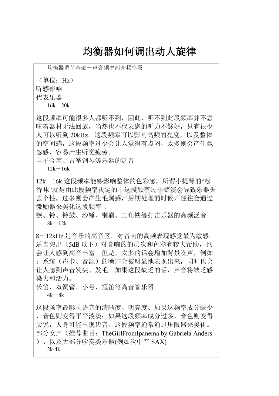 均衡器如何调出动人旋律.docx_第1页