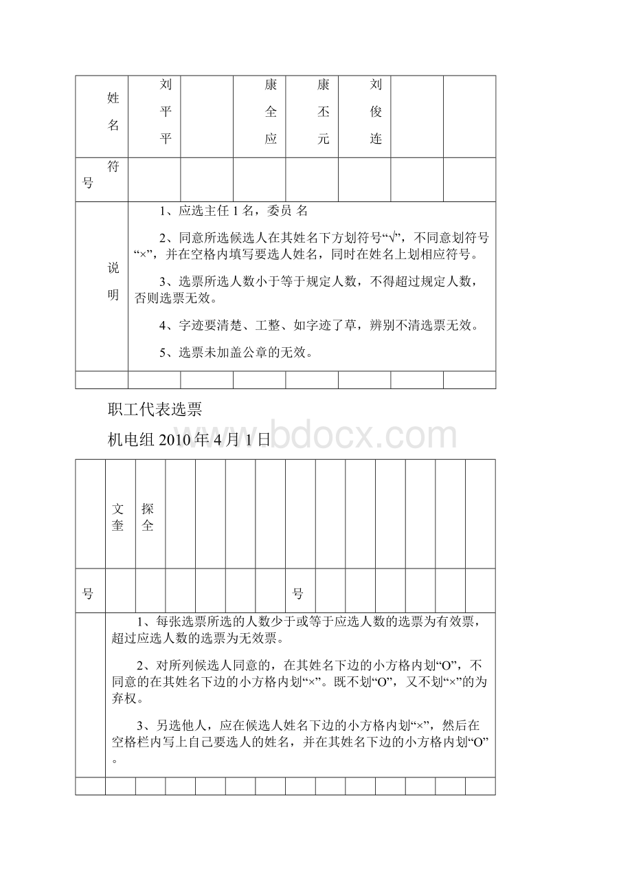 工会委员会委员选票.docx_第3页