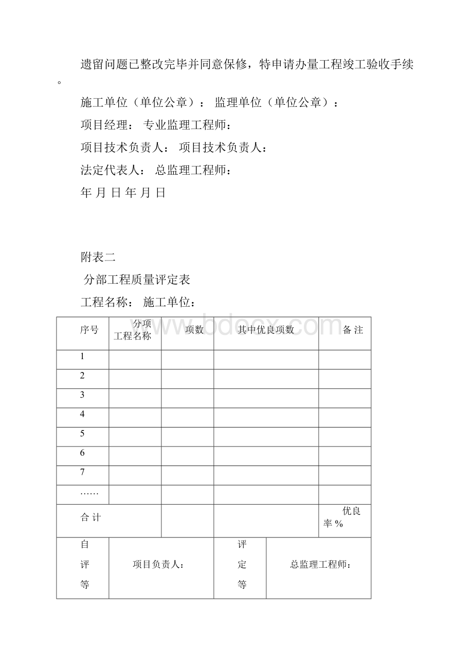 工程竣工验收申请表附表一.docx_第2页