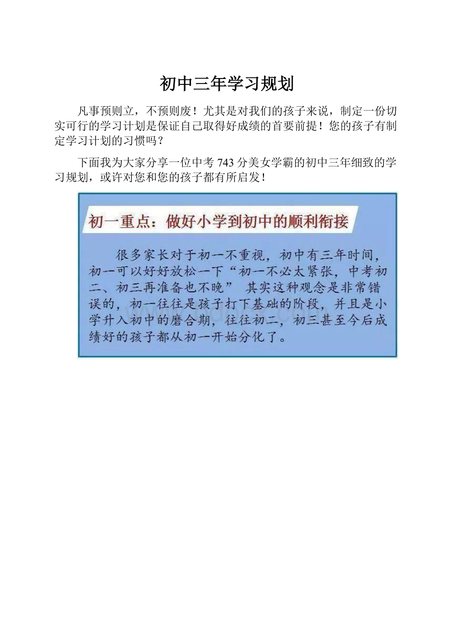 初中三年学习规划.docx_第1页