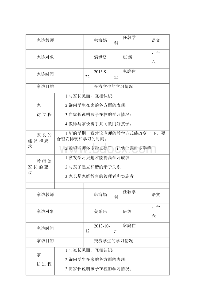 小学家访记录表.docx_第3页