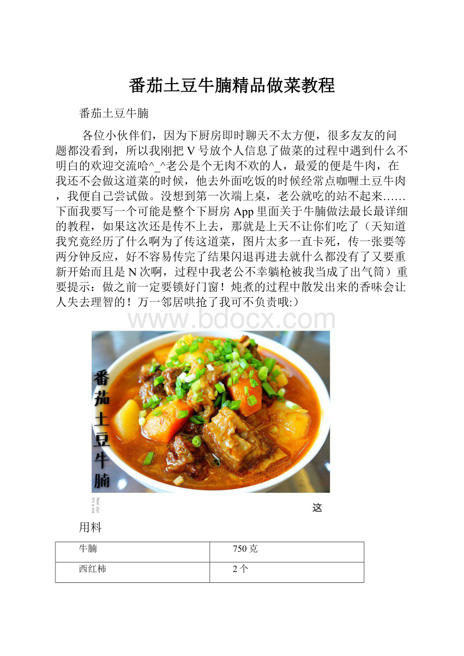 番茄土豆牛腩精品做菜教程.docx_第1页