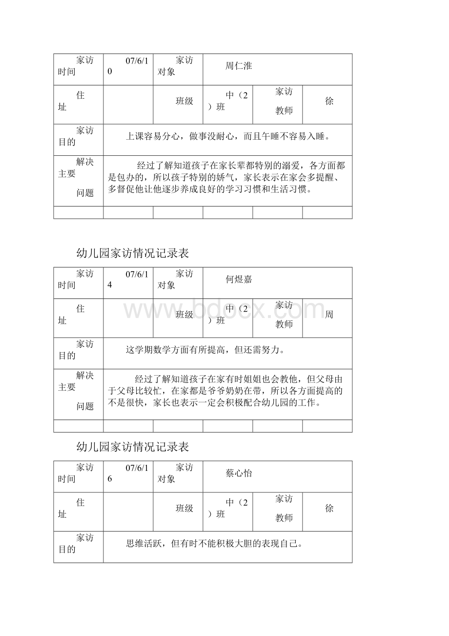 幼儿园教师家访记录表.docx_第2页