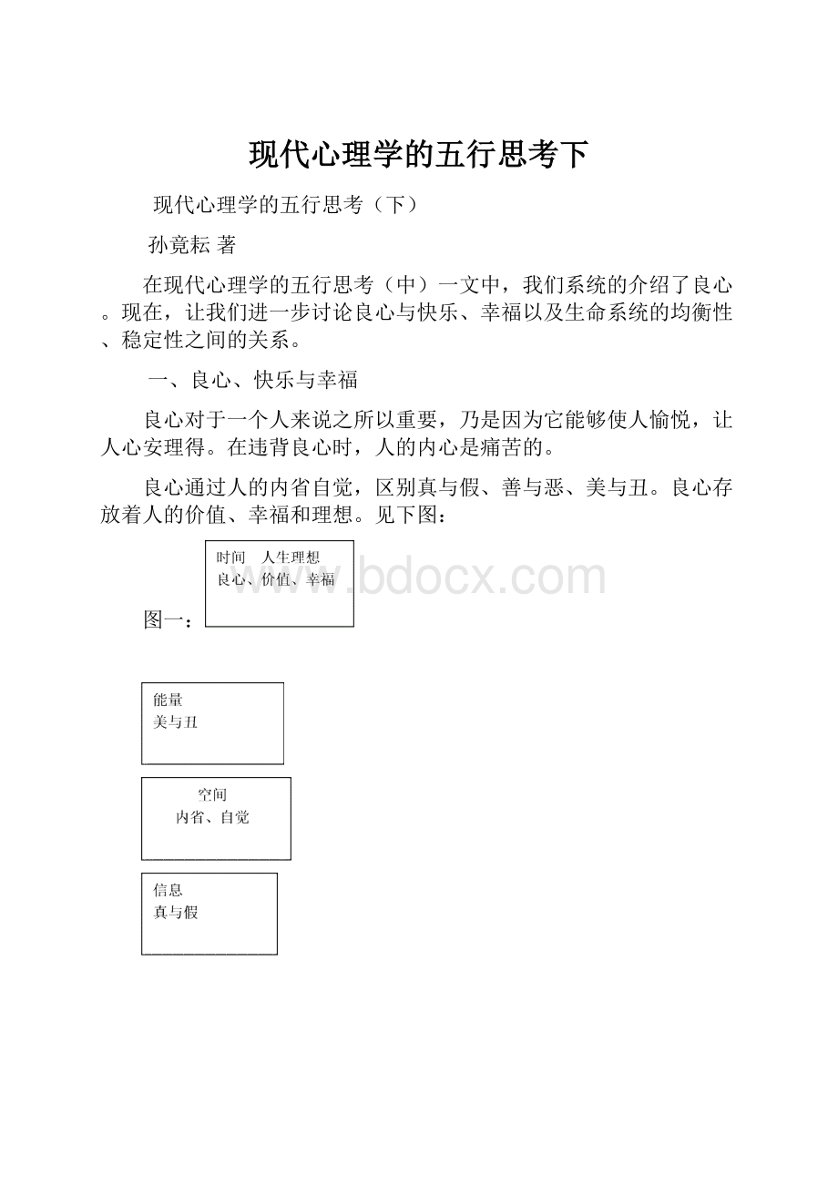 现代心理学的五行思考下.docx