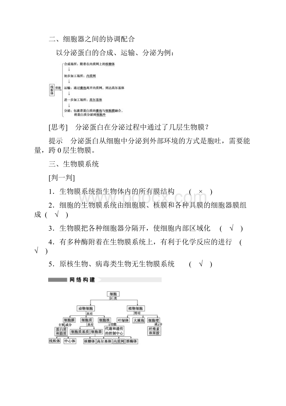 高考生物大一轮复习 第二单元 第6讲 细胞器 系统内的分工合作教案.docx_第2页