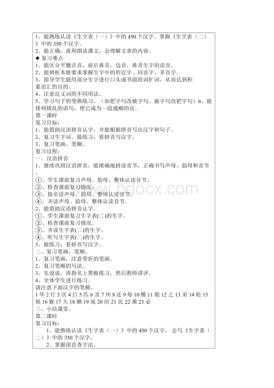 推荐部编版二年级上册语文期末复习计划及教案.docx_第2页