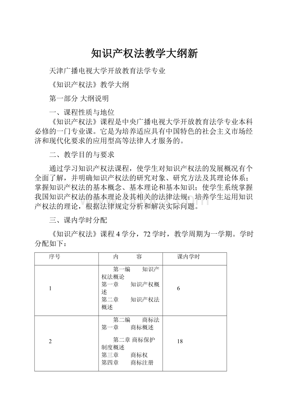 知识产权法教学大纲新.docx_第1页